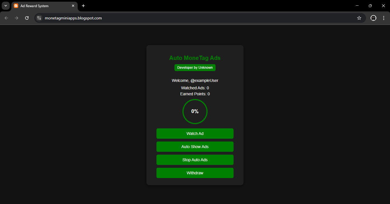 Monetag Telegram Mini Apps Blogger Template